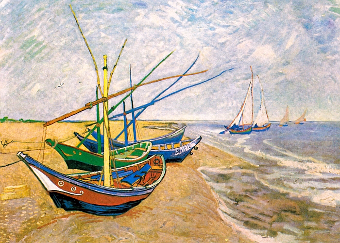 JEZT - Rainer Sauer - 17 Tage Europa - Fischerboot am Strand von Saint-Marie-de-la-Mer - Vincent van Gogh