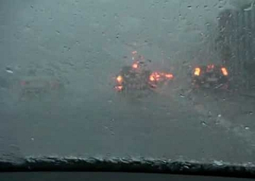 JEZT - Rainer Sauer - 17 Tage Europa - Wasserflut auf der Autobahn bei Köln - 2002-08-08