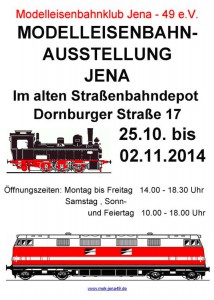 JEZT - Plakat 2014 zur Ausstellung des Modelleisenbahnvereins Jena - Foto © MediaPool Jena
