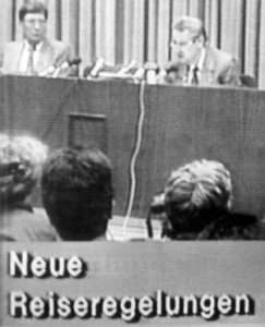 JEZT - Pressekonferenz vom 9 November 1989 in der Aktuellen Kamera der DDR - Foto © MediaPool Jena