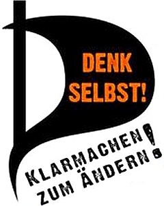 JEZT - Denk selbst - Klarmachen zum Aendern – Logo © Piratenpartei - Abbildung © MediaPool Jena