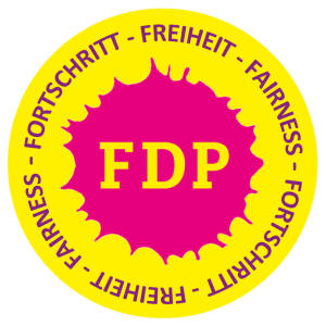 FORTSCHRITT - FREIHEIT - FAIRNESS - weiss - Abbildung © FDP Jena
