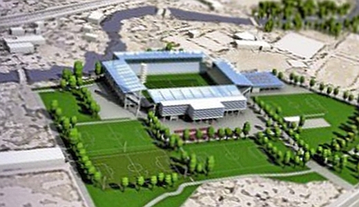 Das Ernst-Abbe-Sportfeld nach dem Umbau zum Stadion - Image 3 der Visualisierung von Knick Design GbR © im Auftrag des FCC