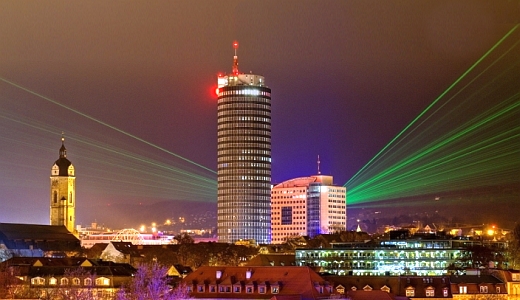 JEZT - Lichtstadt Jena Lasershow - Foto © Stadt Jena JenaKultur