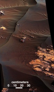 JEZT - Die schwarzen Dünen - Detailfoto 1 © NASA Team Curiosity - Bildbearbeitung © InterJena