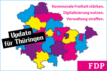 Update für Thüringen - Logo Kommunal- und Verwaltungsreform - Grafik © Freie Demokraten