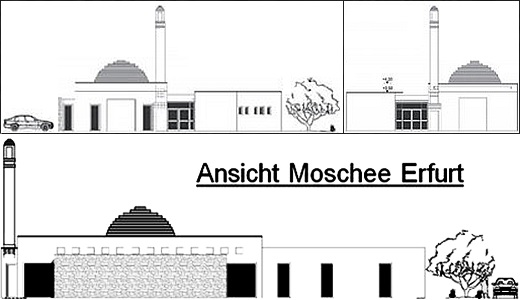 JEZT - Ansicht der geplanten Moschee in Erfurt - Abbildung © Ahmadiyya Gemeinde Erfurt