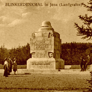 JEZT - Postkarte von 1922 zum Blinkerdenkmal in Jena - Abbildung © MediaPool Jena