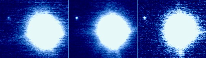 JEZT - Der Exoplanet CVSO 30c ist der schwache Punkt links oberhalb des Sterns in der Bildmitte - Fotoserie © ESA