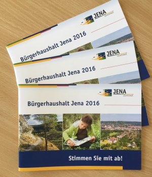 JEZT - Drei Broschüren zum Bürgerhaushalt 2016 der Stadt Jena © MediaPool Jena
