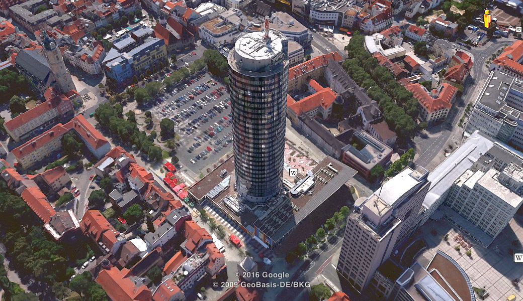 JEZT - Der Eichplatz in Jena - Computersimulation © google Earth
