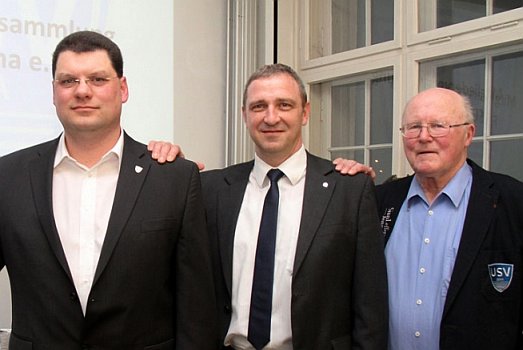 JEZT - Der frühere FF USV Vorstand mit Falk Buchmann, Dirk S. Herzog und Prof. Dr. Werner Riebel - Foto © FF USV Jena Baumgarten