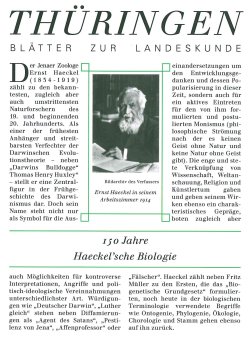 JEZT - Heft der LZT zu 150 Jahre Ernst Haeckel - Abbildung © MediaPool Jena