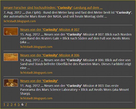 JEZT - Lichtstadt.News Reportagen über Curiosity - Abbildung © MediaPool Jena