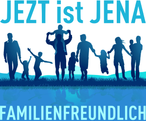 JEZT ist JENA Familienfreundlich - blaue Kachel - Fotolia_93195470