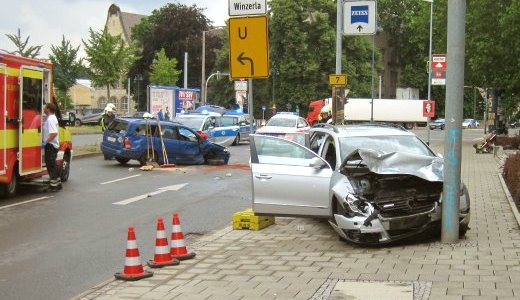 Verkehrsunfall am Lutherplatz - Bildquelle LPI Jena