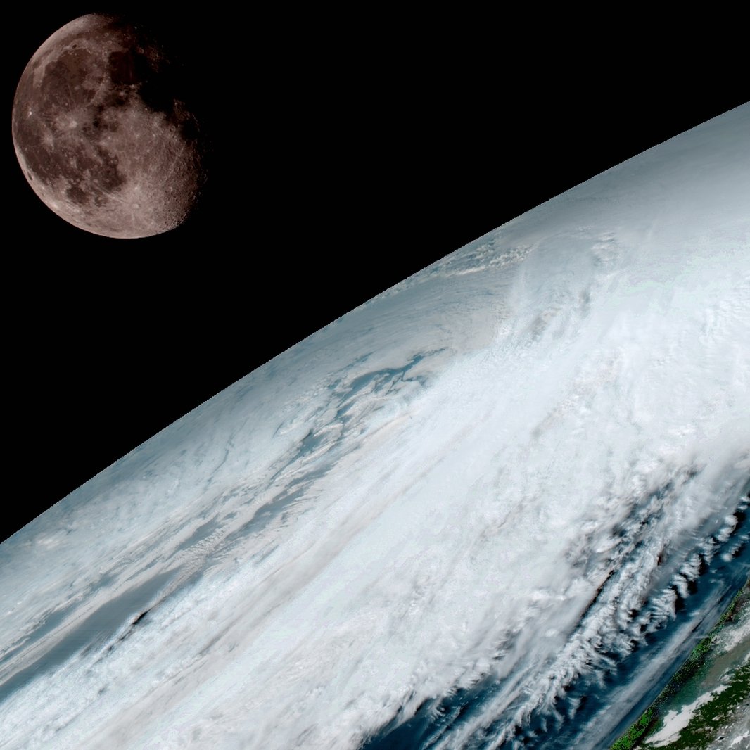 GEOS-16 Image of the Earth and the Moon © NASA NOAA