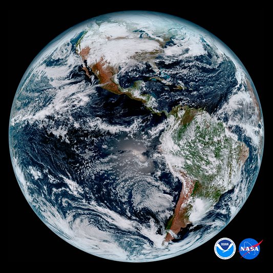 GEOS-16 Image of the Earth © NASA NOAA
