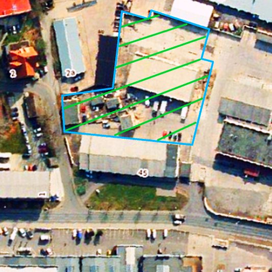 Hier könnte das Soziokulturelle Zentrum am Schlachthof in Jena entstehen. - Luftbildaufnahme © Kartenwerk der Stadt Jena