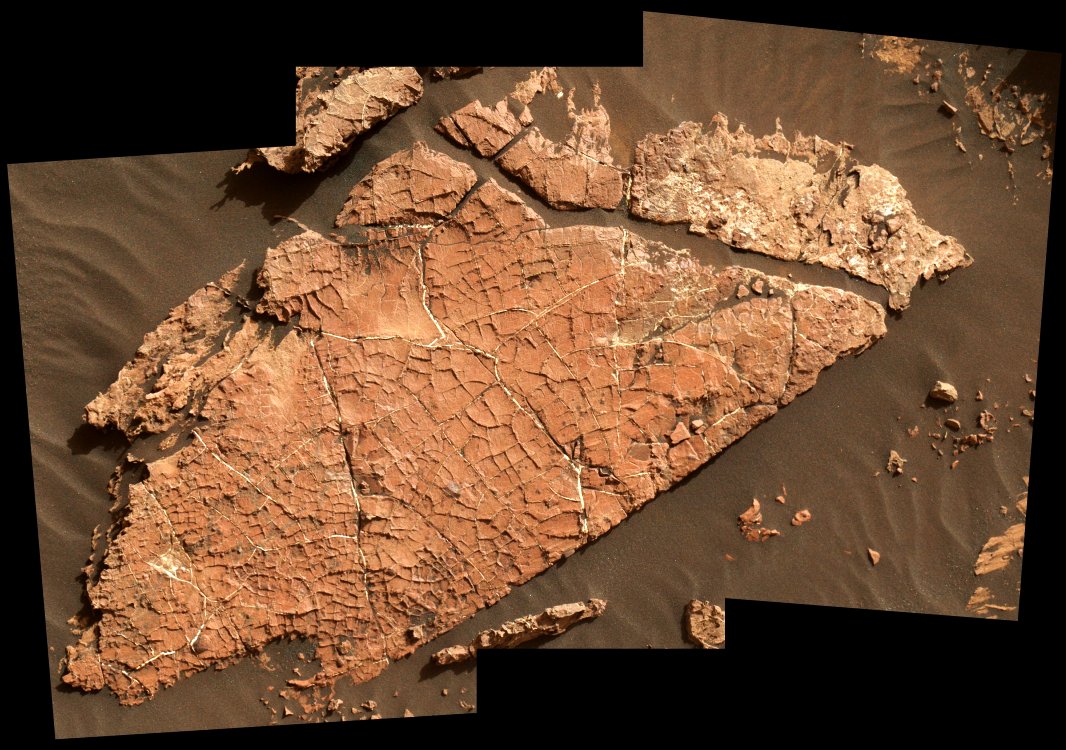 Marsbodenformation Old Soaker von oben - Foto © NASA Team Curiosity JPL