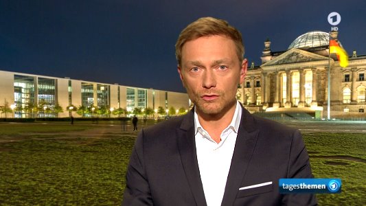 Christian Lindner in dern ARD Tagesthemen. - Foto © Das Erste ARD