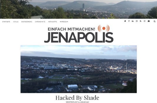 Jenapolis Page Screenshot © hacked by SHADE
