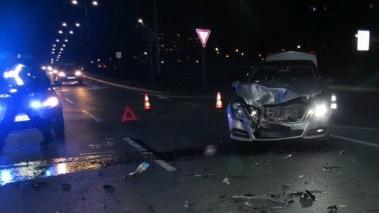 Verkehrsunfall auf der Stadtrodaer Straße im Februar 2017 - Bildquelle LPI Jena