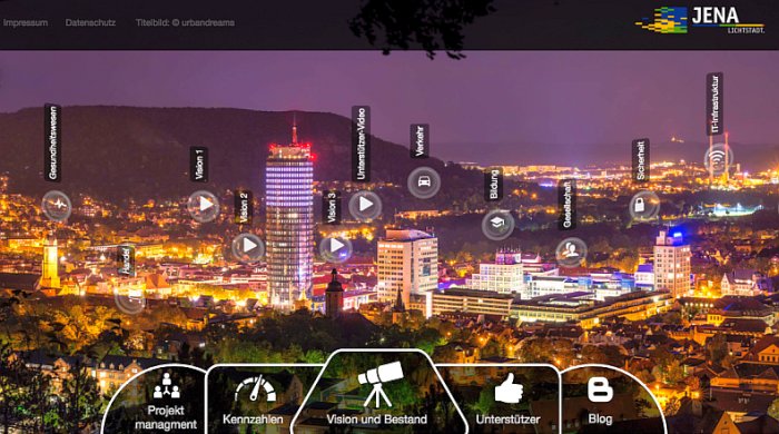Digitale Medien können Prozesse vereinfachen - Der Startscreen der Bewerbung DIGITALE STADT - Abbildung © Stadt JenaZwischenablage03